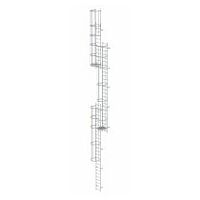 Večdelna fiksna lestev z zaščito hrbta (zasilna lestev) Anodiziran aluminij 15,20 m