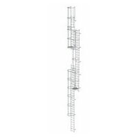 Večdelna fiksna lestev z zaščito hrbta (stroji) Anodiziran aluminij 15,20 m
