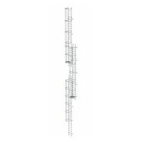 Vaste ladder met meerdere niveaus en rugbescherming (machines) Aluminium geanodiseerd 17,16m