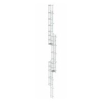 Večdelna fiksna lestev z zaščito hrbta (zasilna lestev) Anodiziran aluminij 18,00 m