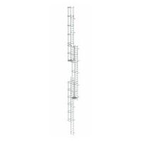 Vaste ladder met meerdere niveaus en rugbescherming (machines) Aluminium geanodiseerd 18,00m