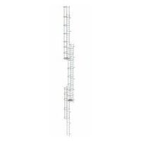 Večdelna fiksna lestev z zaščito hrbta (zasilna lestev) Anodiziran aluminij 18,84 m