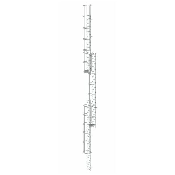 Escalera fija de varios tramos con protección para la espalda (máquinas) Aluminio anodizado 18,84m