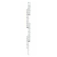 Večdelna fiksna lestev z zaščito hrbta (zasilna lestev) Anodiziran aluminij 19,96 m