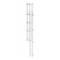 Eendelige vaste ladder met rugbescherming (constructie) Blote aluminium 7,64m