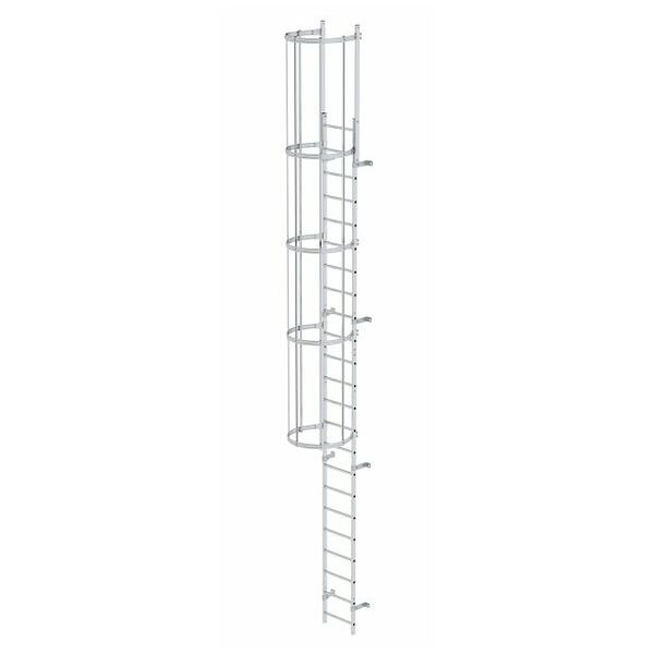 Einzügige Steigleiter mit Rückenschutz (Bau) Aluminium blank 7,64m