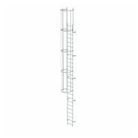 Einzügige Steigleiter mit Rückenschutz (Bau) Aluminium blank 8,48m