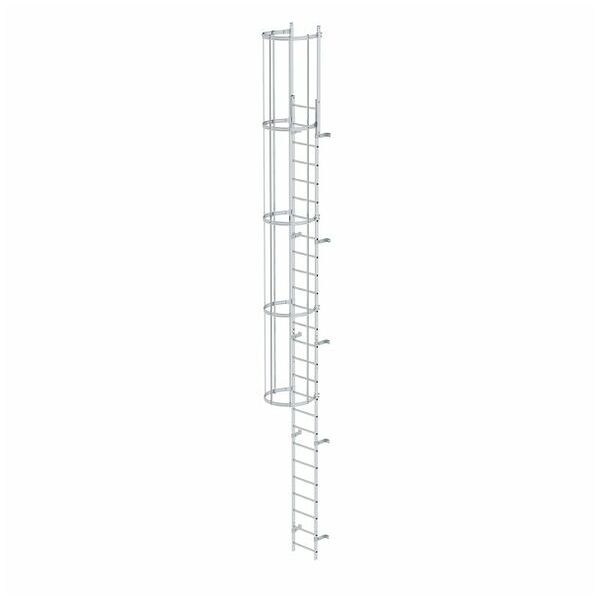 Enosekcijska fiksna lestev z zaščito hrbta (konstrukcija) Aluminij svetla 8,48 m