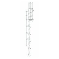 Večstopenjska fiksna lestev z zaščito hrbta (konstrukcija) Aluminij svetla 11,84m