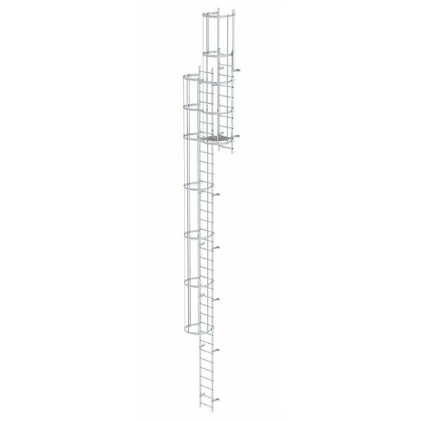 Mehrzügige Steigleiter mit Rückenschutz (Bau) Aluminium blank 11,84m