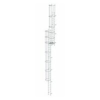 Večstopenjska fiksna lestev z zaščito hrbta (konstrukcija) Aluminij svetla 13,80 m