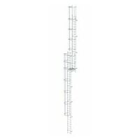 Mehrzügige Steigleiter mit Rückenschutz (Bau) Aluminium blank 15,48m
