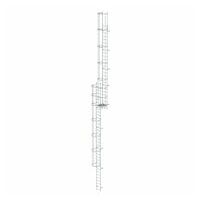 Vaste ladder met meerdere niveaus en rugbescherming (constructie) Aluminium helder 16,32m