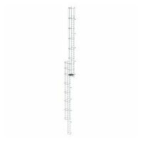 Vaste ladder met meerdere niveaus en rugbescherming (constructie) Aluminium helder 18,28m