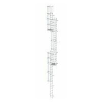 Vaste ladder met meerdere niveaus en rugbescherming (noodladder) Aluminium kaal 14,36m