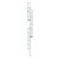Vaste ladder met meerdere niveaus en rugbescherming (machines) Aluminium helder 14,36m