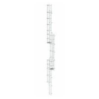 Mehrzügige Steigleiter mit Rückenschutz (Notleiter) Aluminium blank 18,00m