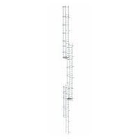Mehrzügige Steigleiter mit Rückenschutz (Notleiter) Aluminium blank 18,84m