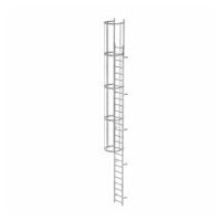 Vaste eendelige ladder met rugbescherming (constructie) Verzinkt staal 8,48m