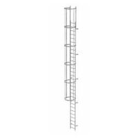 Eentrede ladder met rugbescherming (constructie) Gegalvaniseerd staal 9,60m