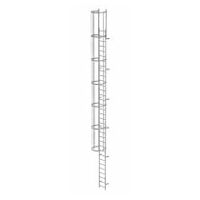 Vaste eendelige ladder met rugbescherming (constructie) Gegalvaniseerd staal 10,72m