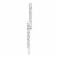 Meervoudige vaste ladder met rugbescherming (constructie) Gegalvaniseerd staal 17,16m