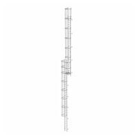 Meervoudige vaste ladder met rugbescherming (constructie) Gegalvaniseerd staal 18,28m