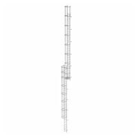 Vaste ladder met meerdere niveaus en rugbescherming (constructie) Gegalvaniseerd staal 19,96m