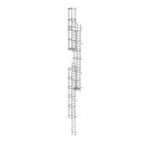 Vaste ladder met meerdere sporten en rugbescherming (machines) Gegalvaniseerd staal 14,36m