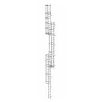 Vaste ladder met meerdere niveaus en rugbescherming (noodladder) Gegalvaniseerd staal 15,20m