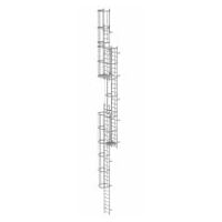 Vaste ladder met meerdere sporten en rugbescherming (machines) Gegalvaniseerd staal 15,20m