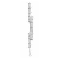 Meervoudige vaste ladder met rugbescherming (noodladder) Gegalvaniseerd staal 16,32m