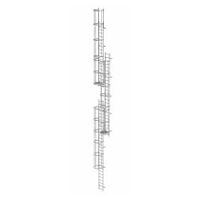 Vaste ladder met meerdere niveaus en rugbescherming (machines) Gegalvaniseerd staal 16,32m