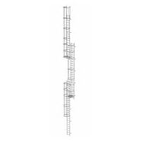 Vaste ladder met meerdere sporten en rugbescherming (noodladder) Gegalvaniseerd staal 17,16m