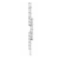 Meervoudige vaste ladder met rugbescherming (machines) Gegalvaniseerd staal 17,16m