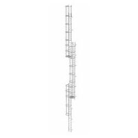 Vaste ladder met meerdere treden en rugbescherming (noodladder) Gegalvaniseerd staal 18,84m
