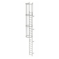 Eentrede ladder met rugbescherming (constructie) roestvrij staal 6.80m