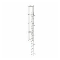 Eentraps ladder met rugbescherming (bouw) roestvrij staal 8.48m