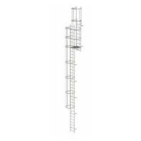 Vaste ladder met meerdere niveaus en rugbescherming (constructie) roestvrij staal 11,84m