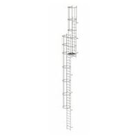 Meervoudige ladder met rugbescherming (constructie) roestvrij staal 12,96m