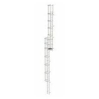 Meervoudige vaste ladder met rugbescherming (constructie) Roestvrij staal 15,48m