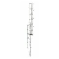 Vaste ladder met meerdere niveaus en rugbescherming (machines) Roestvrij staal 12,96m