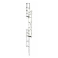 Meervoudige vaste ladder met rugbescherming (noodladder) roestvrij staal 14.36m