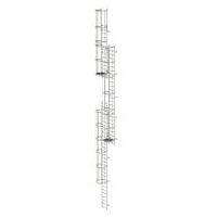Vaste ladder met meerdere niveaus en rugbescherming (machines) Roestvrij staal 15,20m
