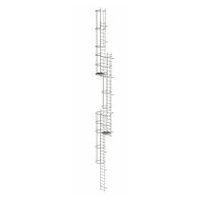 Vaste ladder met meerdere niveaus en rugbescherming (noodladder) roestvrij staal 16.32m