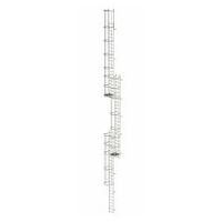 Meervoudige vaste ladder met rugbescherming (noodladder) Roestvrij staal 18.00m