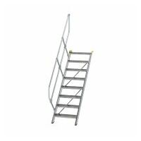 Treppe 45° Stufenbreite 600 mm 8 Stufen Aluminium geriffelt