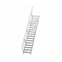 Treppe 45° Stufenbreite 800 mm 18 Stufen Aluminium geriffelt