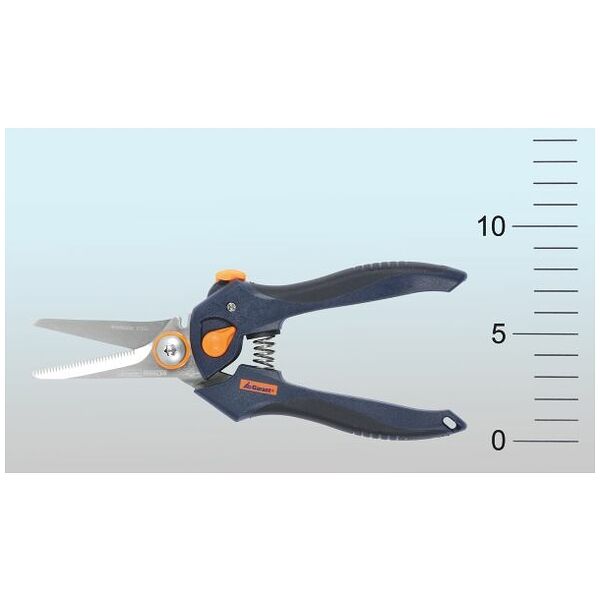 Multi-purpose shears with 2-component handles straight, with adjustable handle opening 205 mm
