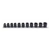 3/8″ Impact short Sockets, Thin Walled, 5pcs Set on Rail